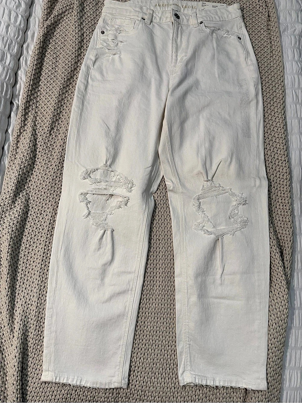 American Eagle Ne(X)t Level Wow Straight Jean White Waist 10